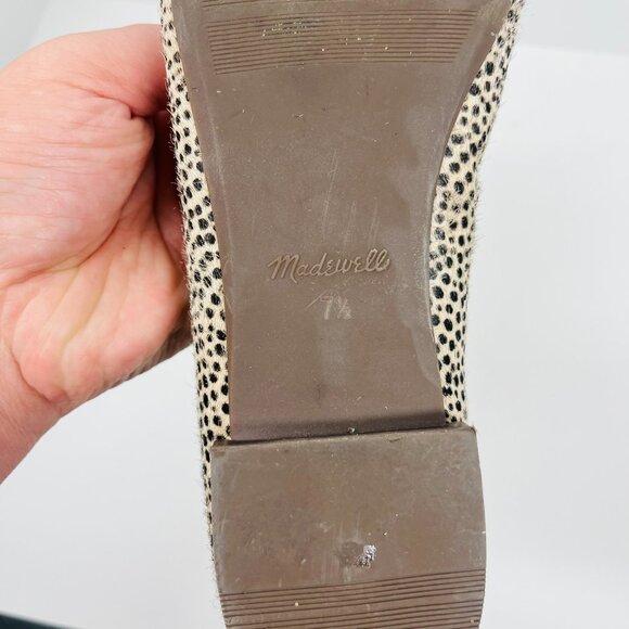 Madewell Animal Print "The Adelle" Ballet Flat in Spot Dot Calf Hair Sz. 7.5 - Picture 4 of 8